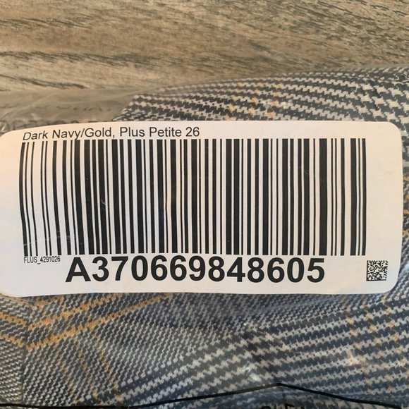 NWT G.I.L.I. PETITE WIDE LEG PLAID PANTS NAVY/GOLD STRIPE-VARIOUS SIZES - Picture 6 of 8